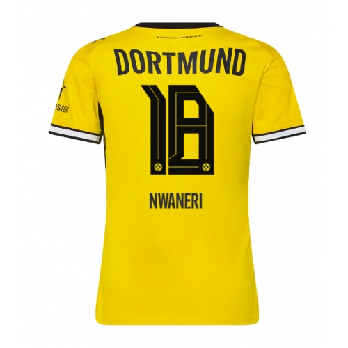 Borussia Dortmund Ethan Nwaneri #18 Maglia Gara Casa Repliche 2026-27 Donna Maniche Corte Borussia Dortmund Ethan Nwaneri #18 Maglia Gara Casa Repliche 2026-27 Donna Maniche Corte